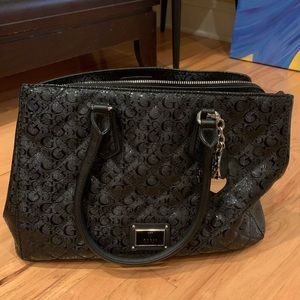 Black leather guess purse